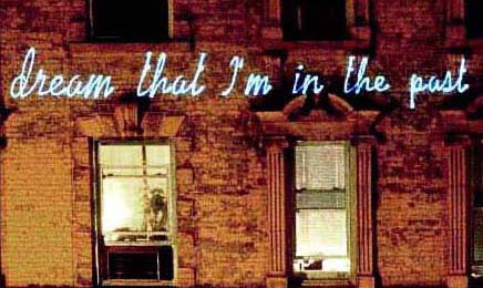 Handwriting projected on building